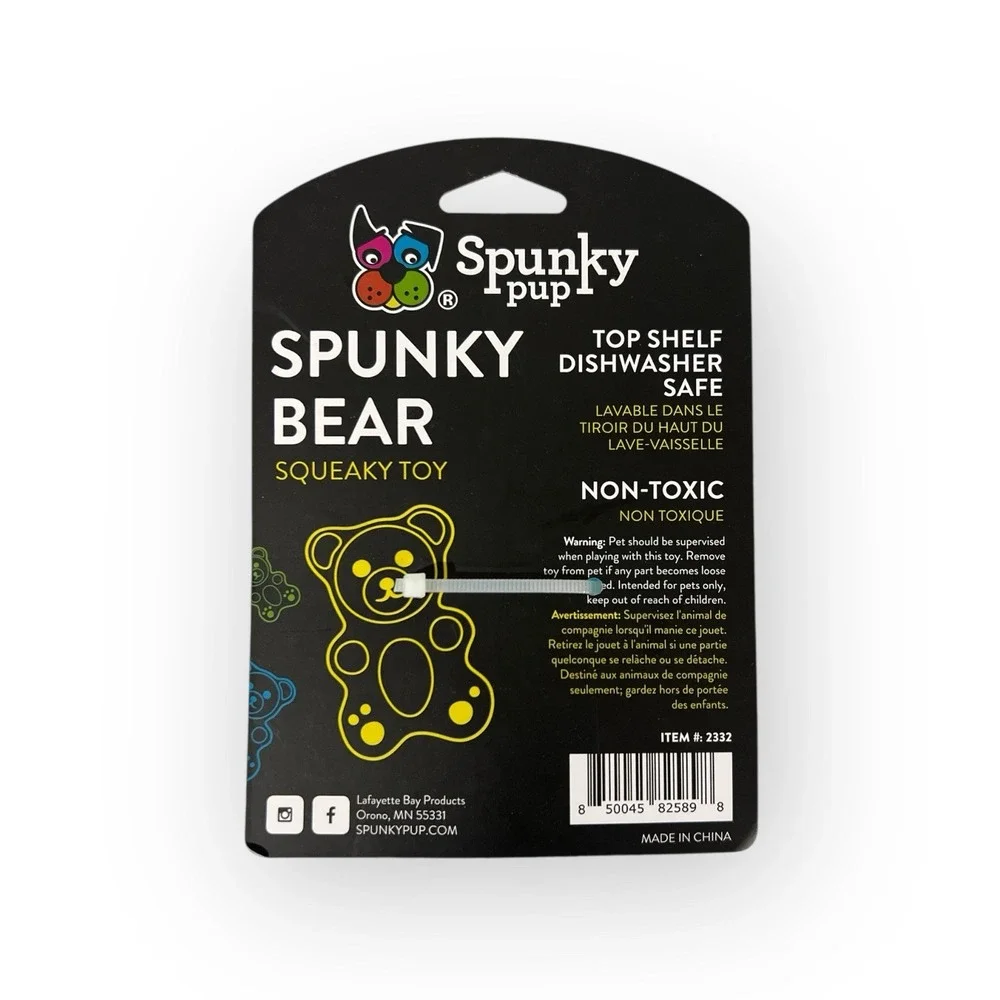 Spunky Bear Interactive Squeaky Dog Toys Gummy Bear Shape Crazy Bounce Dishwa